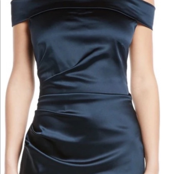 MILLY Ally Off-the-Shoulder Gown in Italian Stretch Satin - Picture 2 of 14